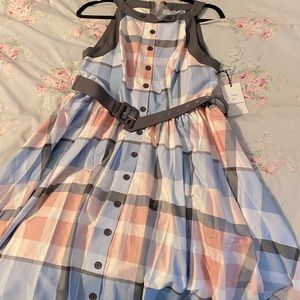 Unique vintage NWT plaid dress